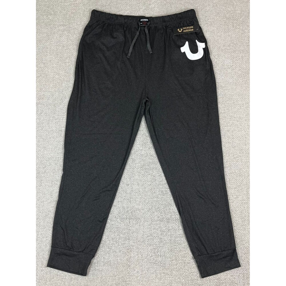 NWT True Religion Loungewear Pants Men's XL Dark Gray Sleep Lounge Pants Jogger